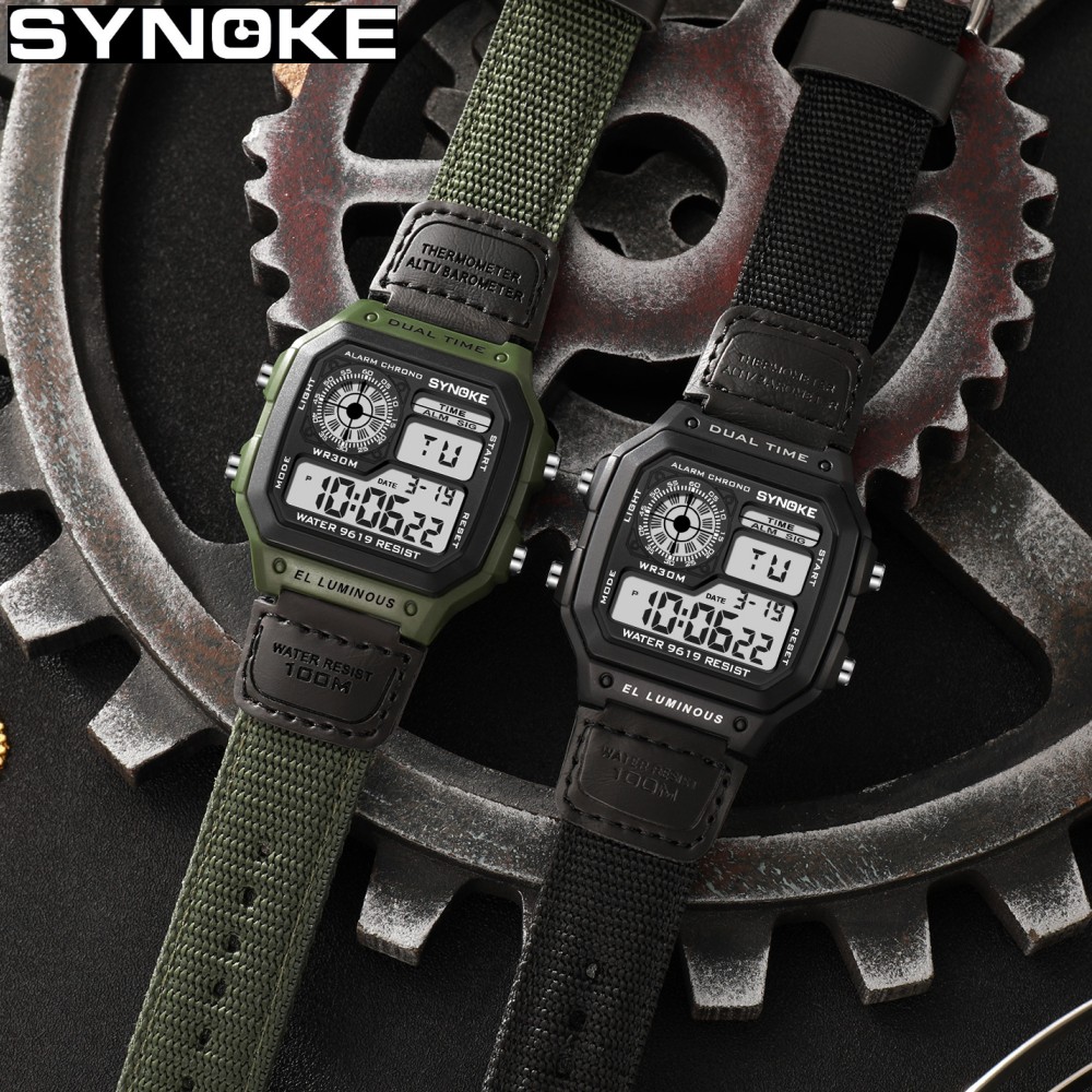 Synoke Outdoor Military Digita - огляд і ціна Canvas Strap Watch
