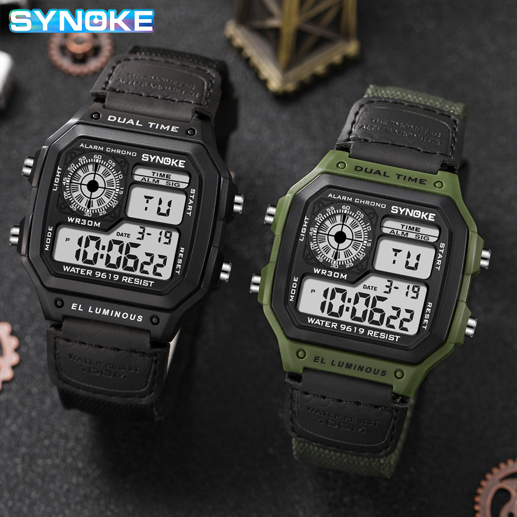 Synoke Outdoor Military Digita - огляд і ціна Canvas Strap Watch