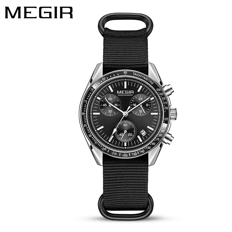 MEGIR 2247 Men's Luxury Quartz - огляд і ціна Canvas Strap Watch