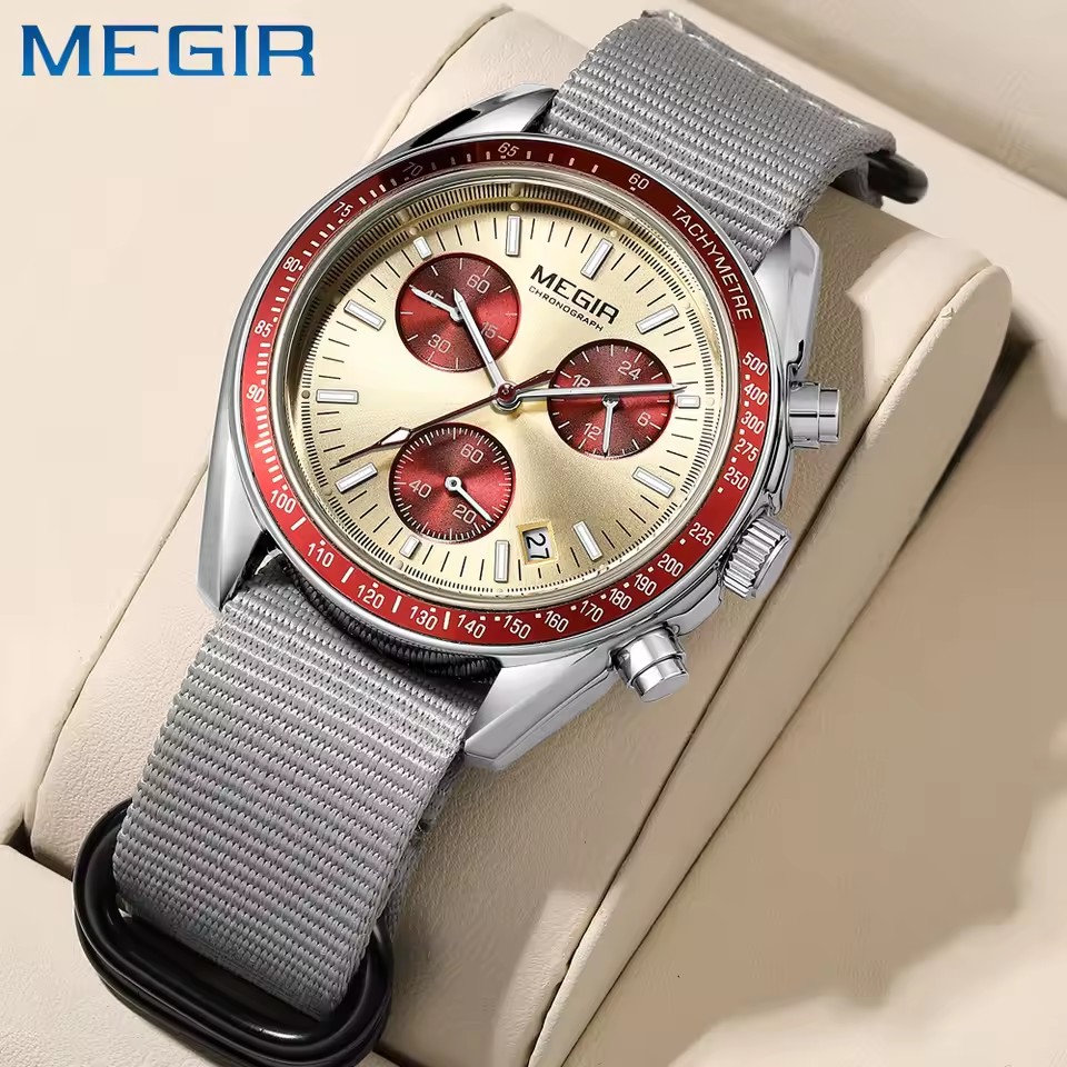MEGIR 2247 Men's Luxury Quartz - огляд і ціна Canvas Strap Watch